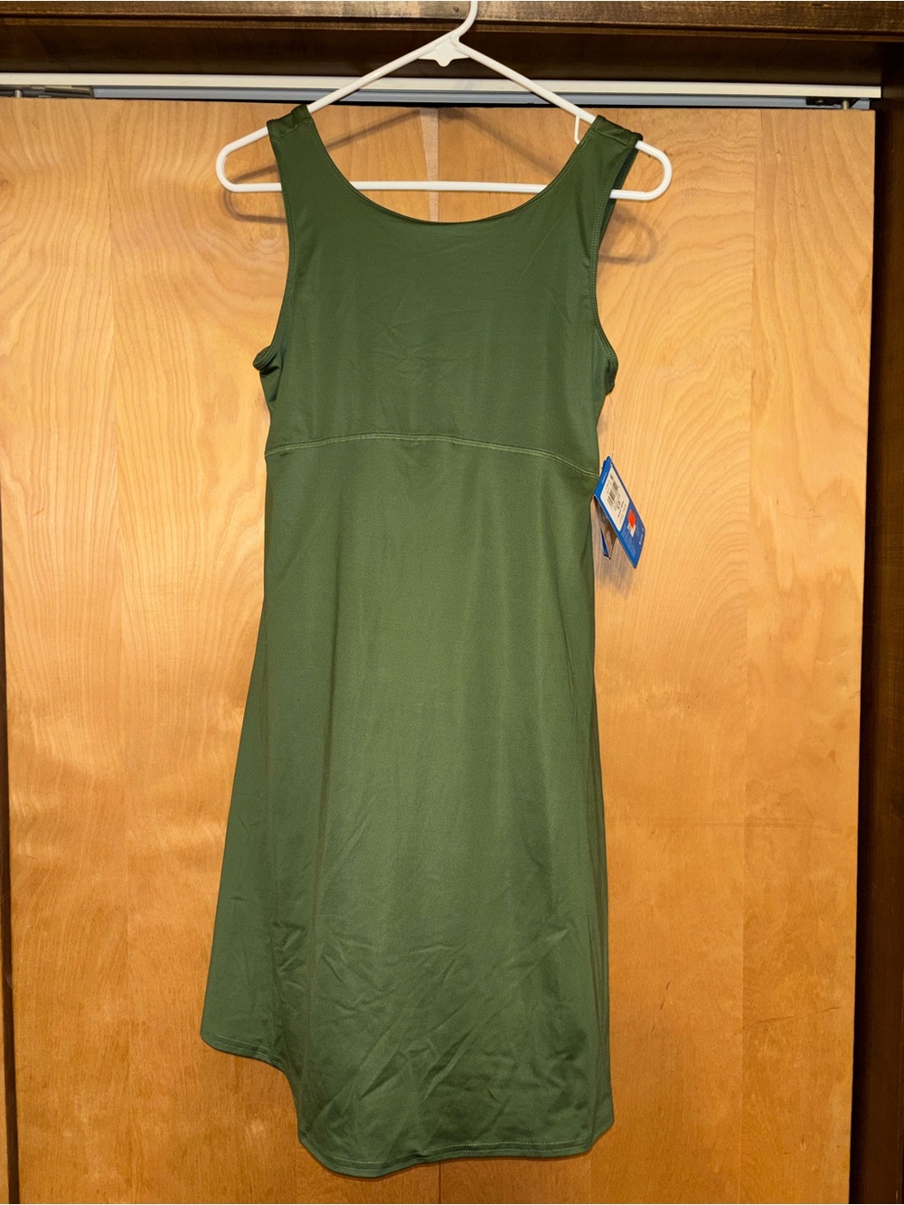 Sleeveless Olive Green A-Line Dress